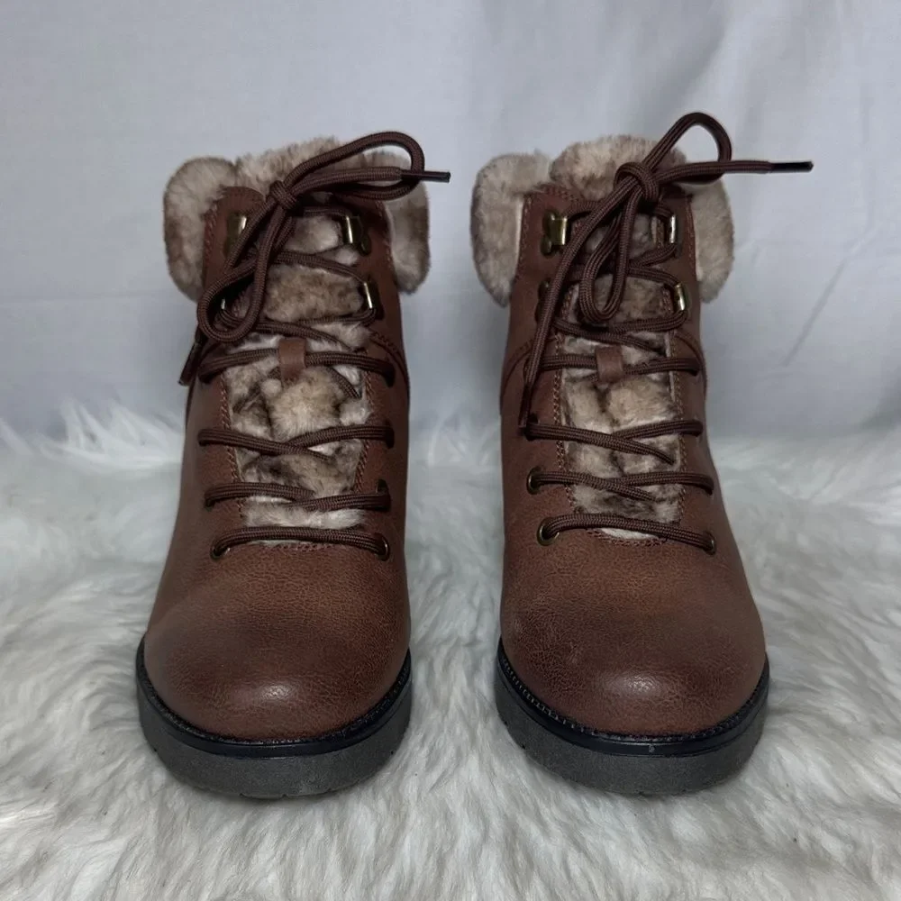 Soul Naturalizer Quentin Women's Brown‎ Faux Fur-Lined Boots NWOT Sz 8